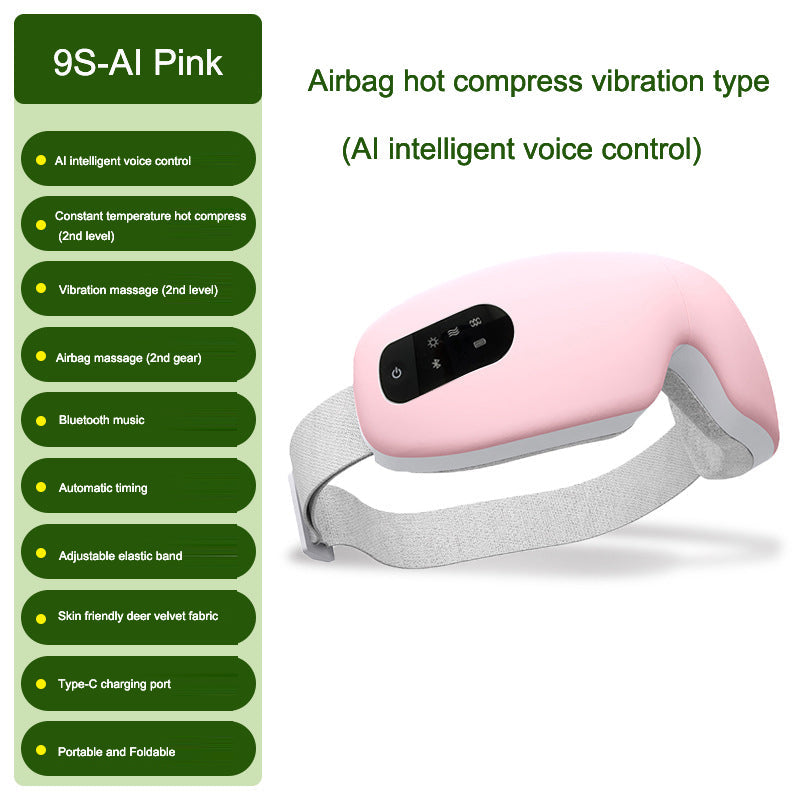 Hands-Free Eye Massager with Hot Compress & Airbags