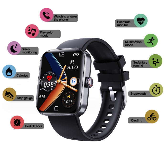Fitness Smartwatch with Heart Rate, Sleep & Step Tracking