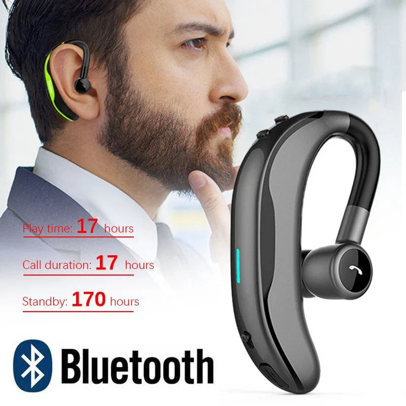 Single-Ear Bluetooth Headset with 17-Hour Talk Time