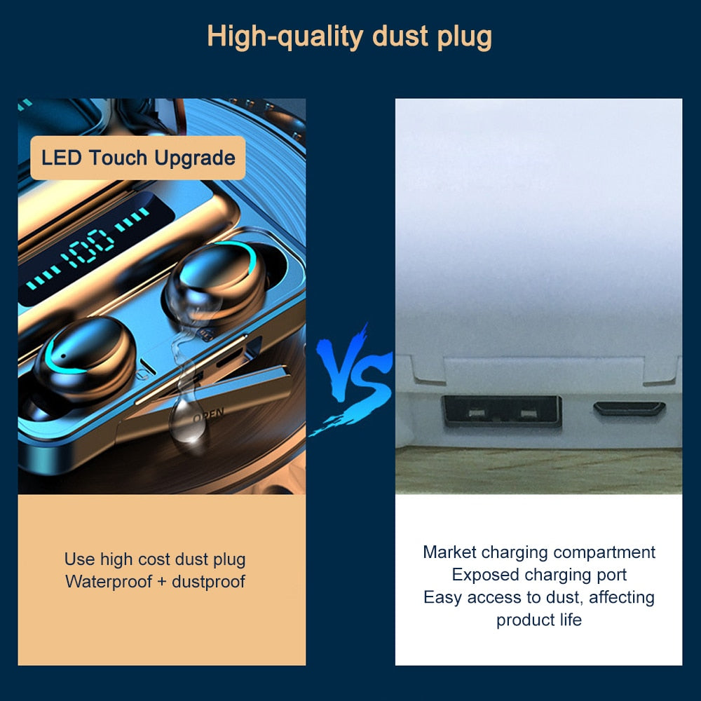 Wireless Earbuds with Power Bank Case, 220h Battery