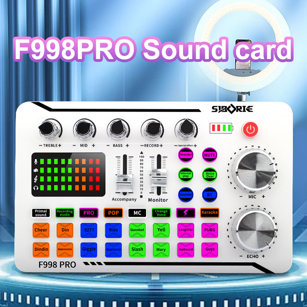 Live Streaming Sound Card with Noise Reduction