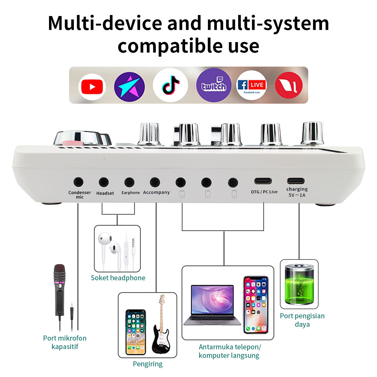 Live Streaming Sound Card with Noise Reduction