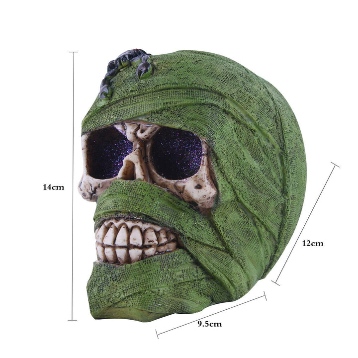 Wrapped Resin Skull Ornament for Dramatic Gothic Decor