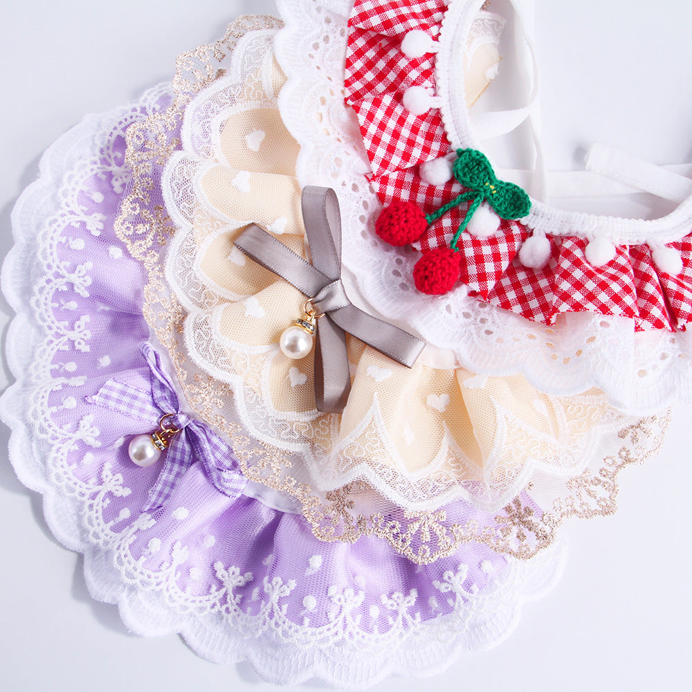 Pet Lace Collar Set for Fairy-Style Photo Moments