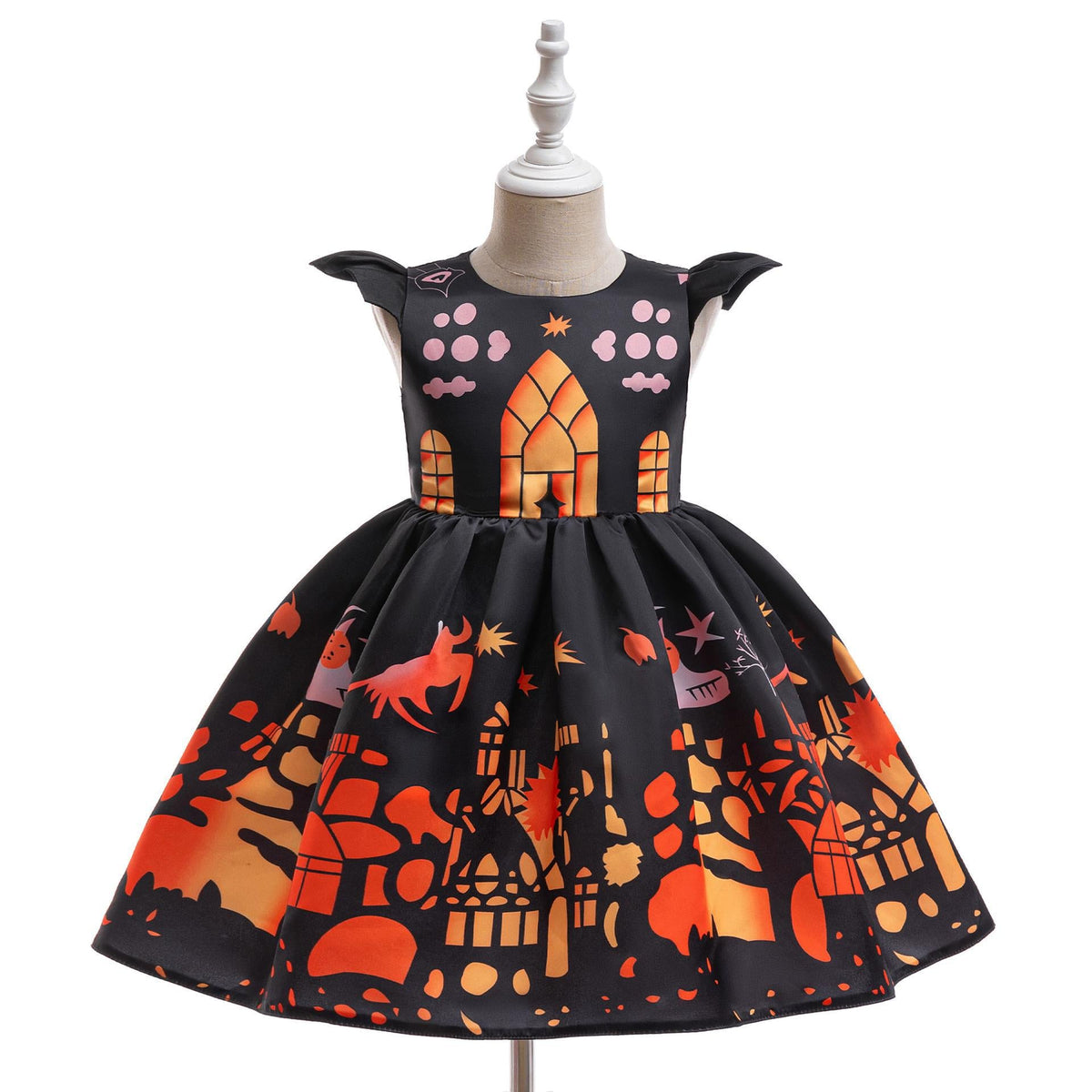 Kids Halloween Princess Dress With Full Twirly Skirt
