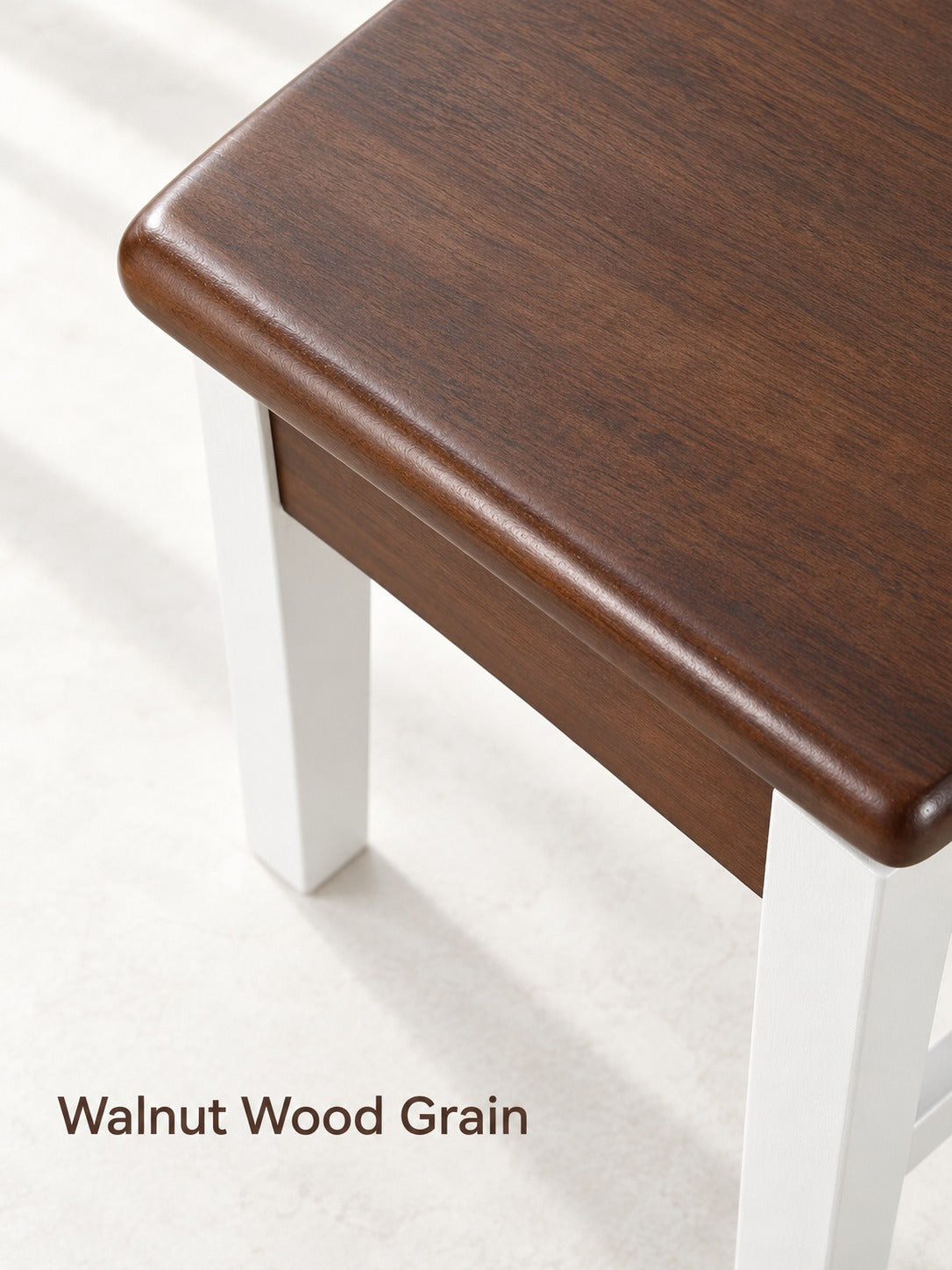 Farmhouse Acacia Wood Dining Chairs Set of 2 White Walnut
