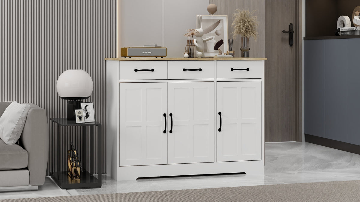 Farmhouse Buffet Sideboard with Drawers and Doors Storage