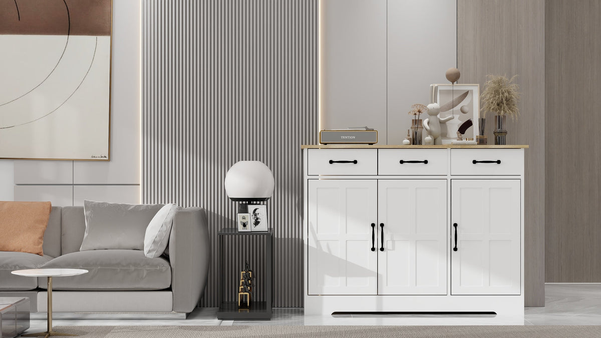 Farmhouse Buffet Sideboard with Drawers and Doors Storage