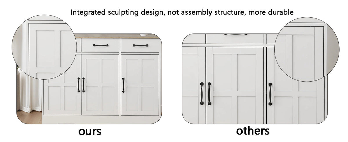 Farmhouse Buffet Sideboard with Drawers and Doors Storage