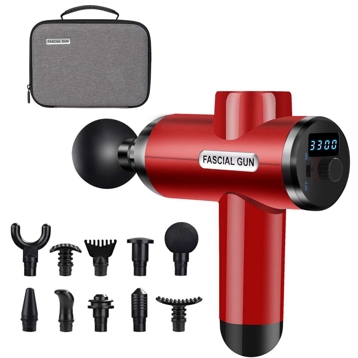 Fascia Gun Massager with 10 Heads for Muscle Recovery