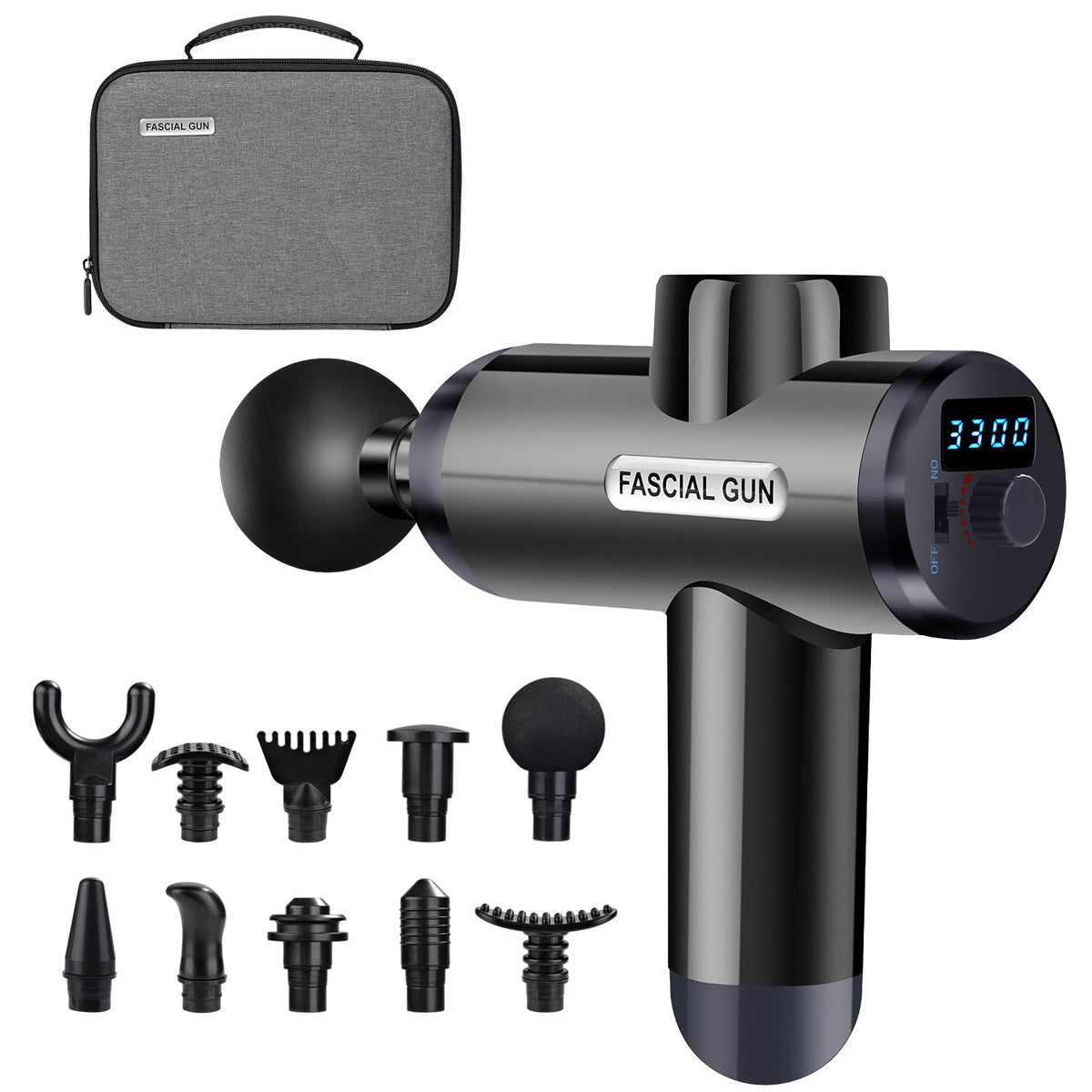 Fascia Gun Massager with 10 Heads for Muscle Recovery