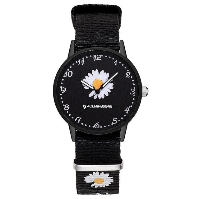 Daisy Print Women's Watch with Matching Braided Bracelet