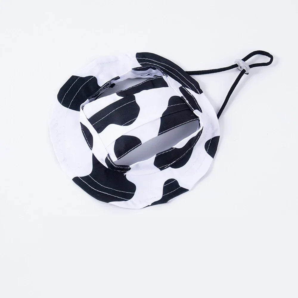 Small Dog Sun Hat With Ear Holes & Adjustable Chin Cord