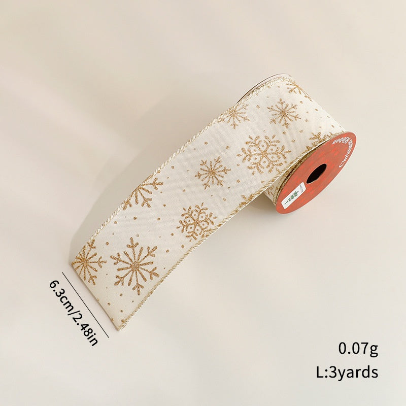 Christmas Gift Wrapping Ribbon – Gold Foil Merry Christmas