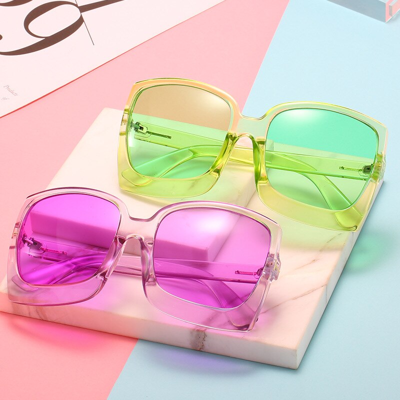 Oversized Square Sunglasses with Gradient UV400 Style