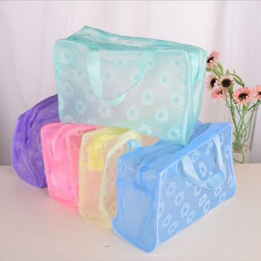 Clear Waterproof PVC Makeup Bag for Travel and Beach Trips