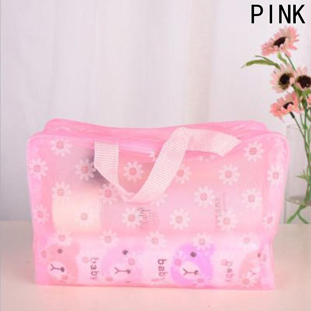 Clear Waterproof PVC Makeup Bag for Travel and Beach Trips