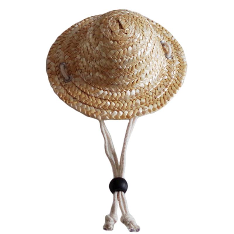 Handwoven Straw Pet Sun Hat, Adjustable Hawaii Style