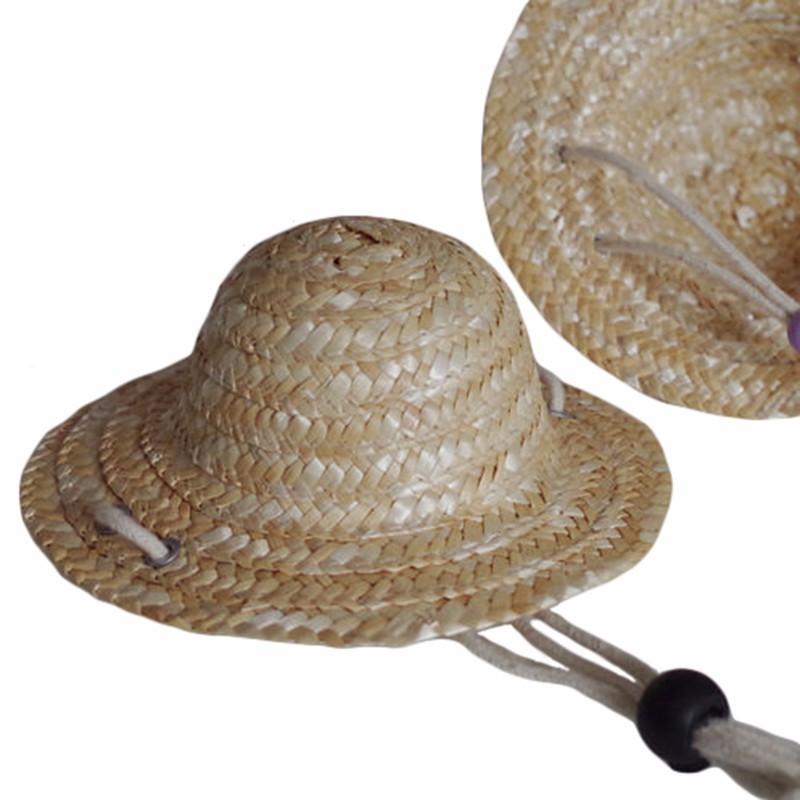 Handwoven Straw Pet Sun Hat, Adjustable Hawaii Style