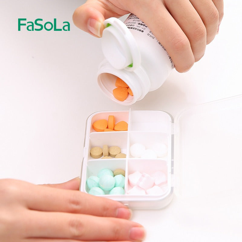Sealed Moisture-Proof Pill Box with Six Compartments