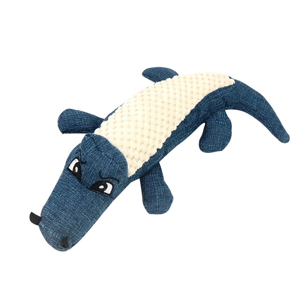 Squeaky Crocodile Plush Dog Toy for Play & Chewing