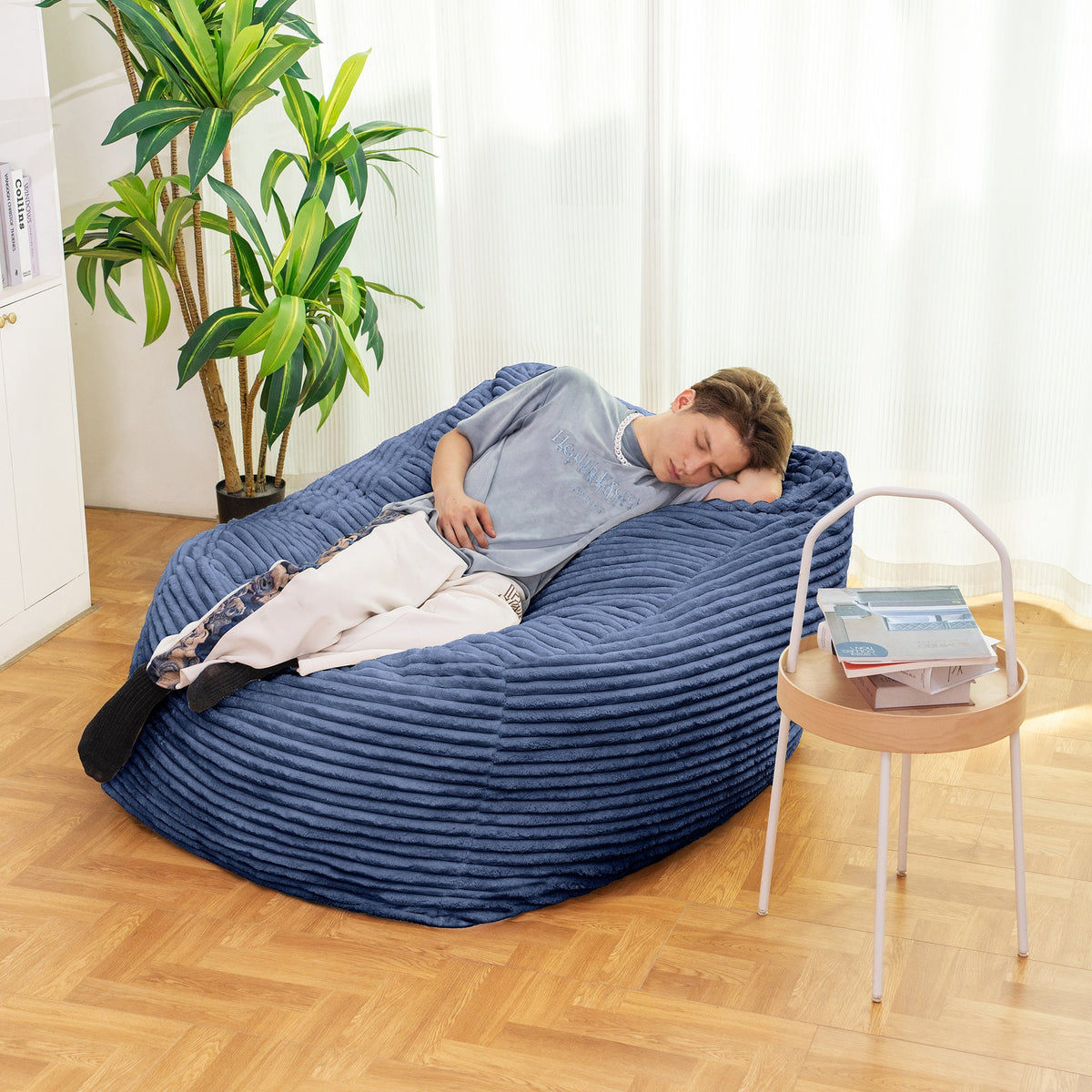 Faux Fur Bean Bag Chair Lounger for Cozy Floor Seating