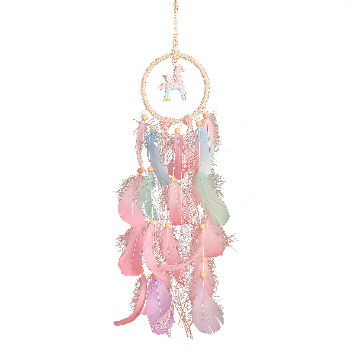 Feather Dream Catcher Wall Hanging for Girls’ Rooms