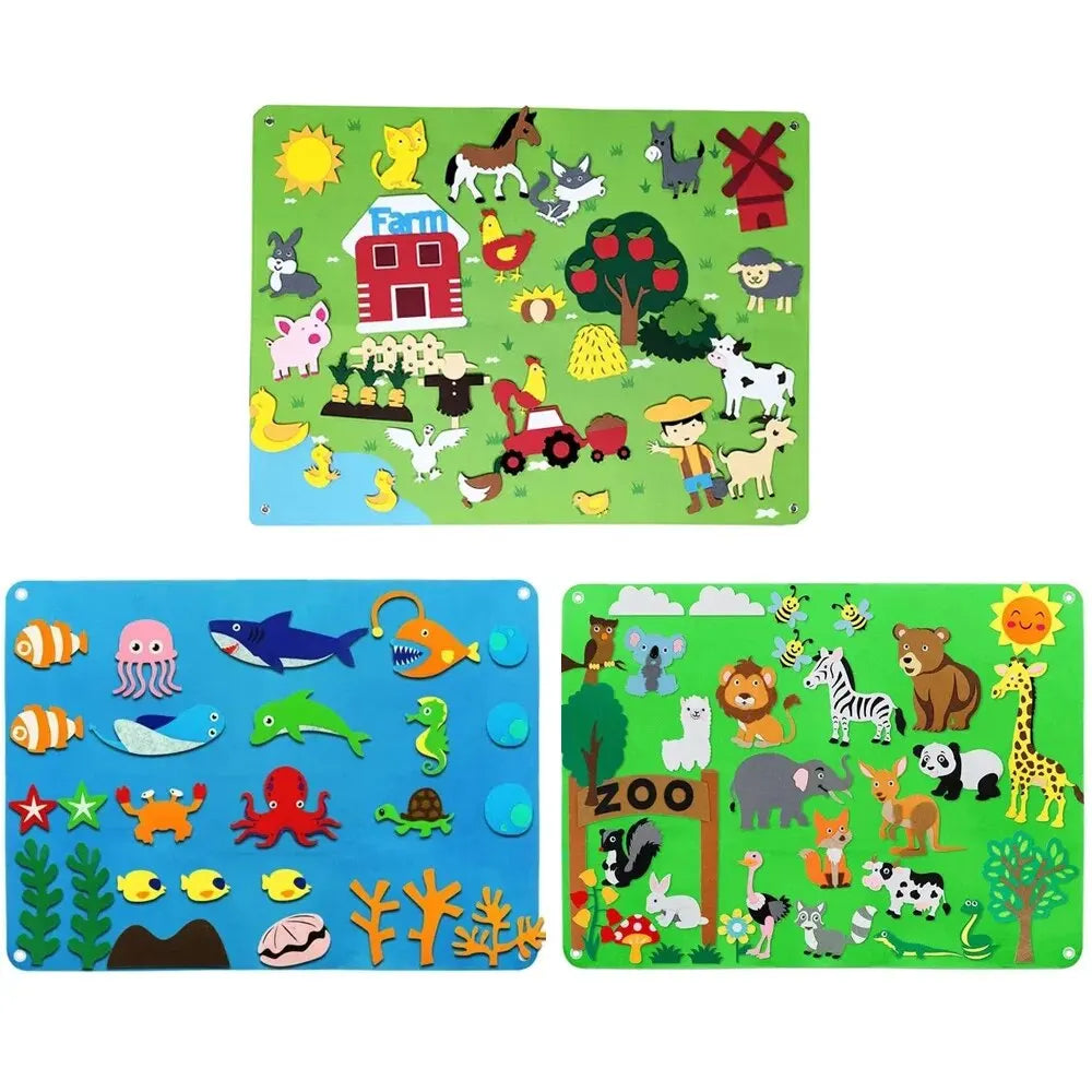 Montessori Felt Board Toy for Imaginative Animal Play