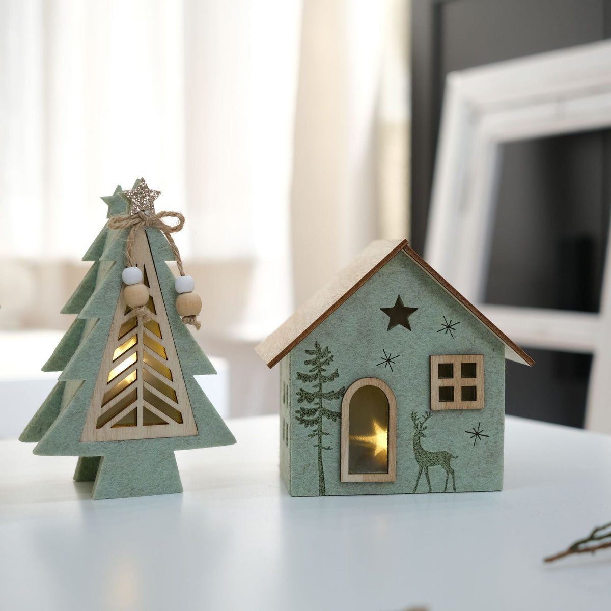 Light-Up Christmas Village Tabletop Decor for Small Spaces