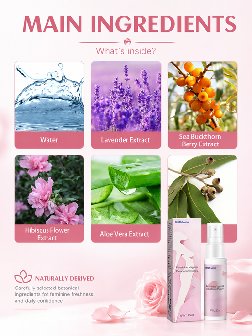 Feminine Deodorant Spray — Relieves Itching & Odor, Gentle