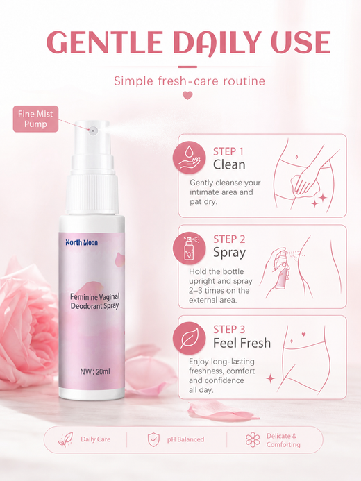Feminine Deodorant Spray — Relieves Itching & Odor, Gentle
