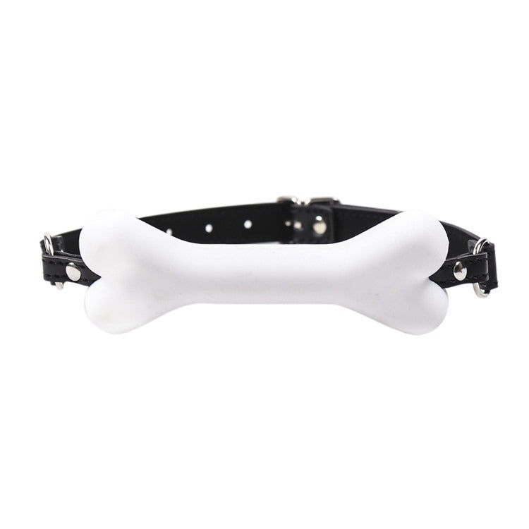 Bone-Shaped Leather Mouth Gag for Consensual Roleplay