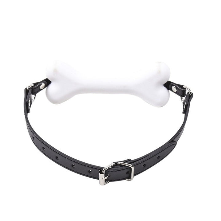 Bone-Shaped Leather Mouth Gag for Consensual Roleplay