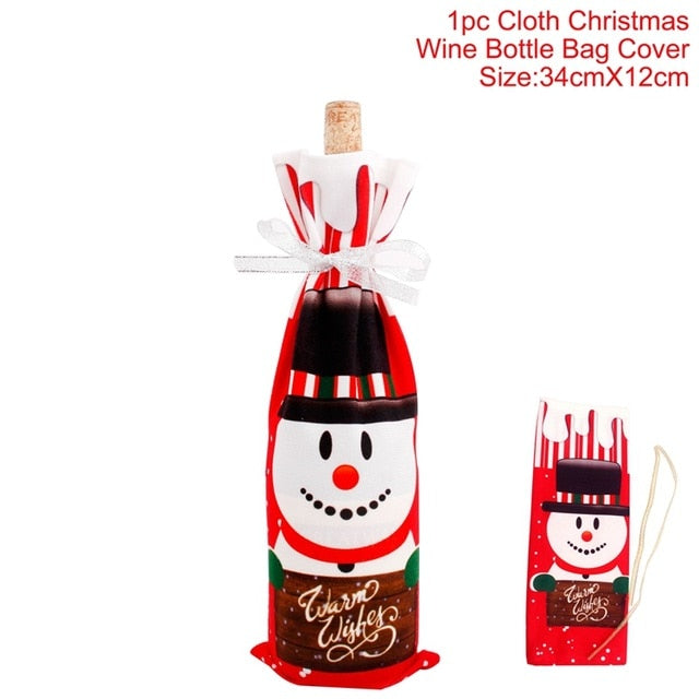 Christmas Wine Bottle Cover for Festive Gift Decor
