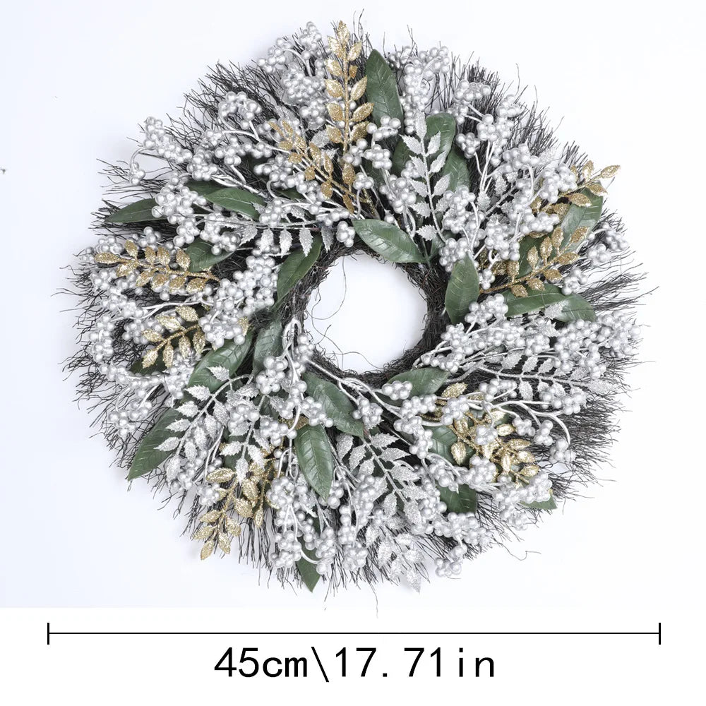Red Berry Wreath, 45cm Festive Holiday Door Decor