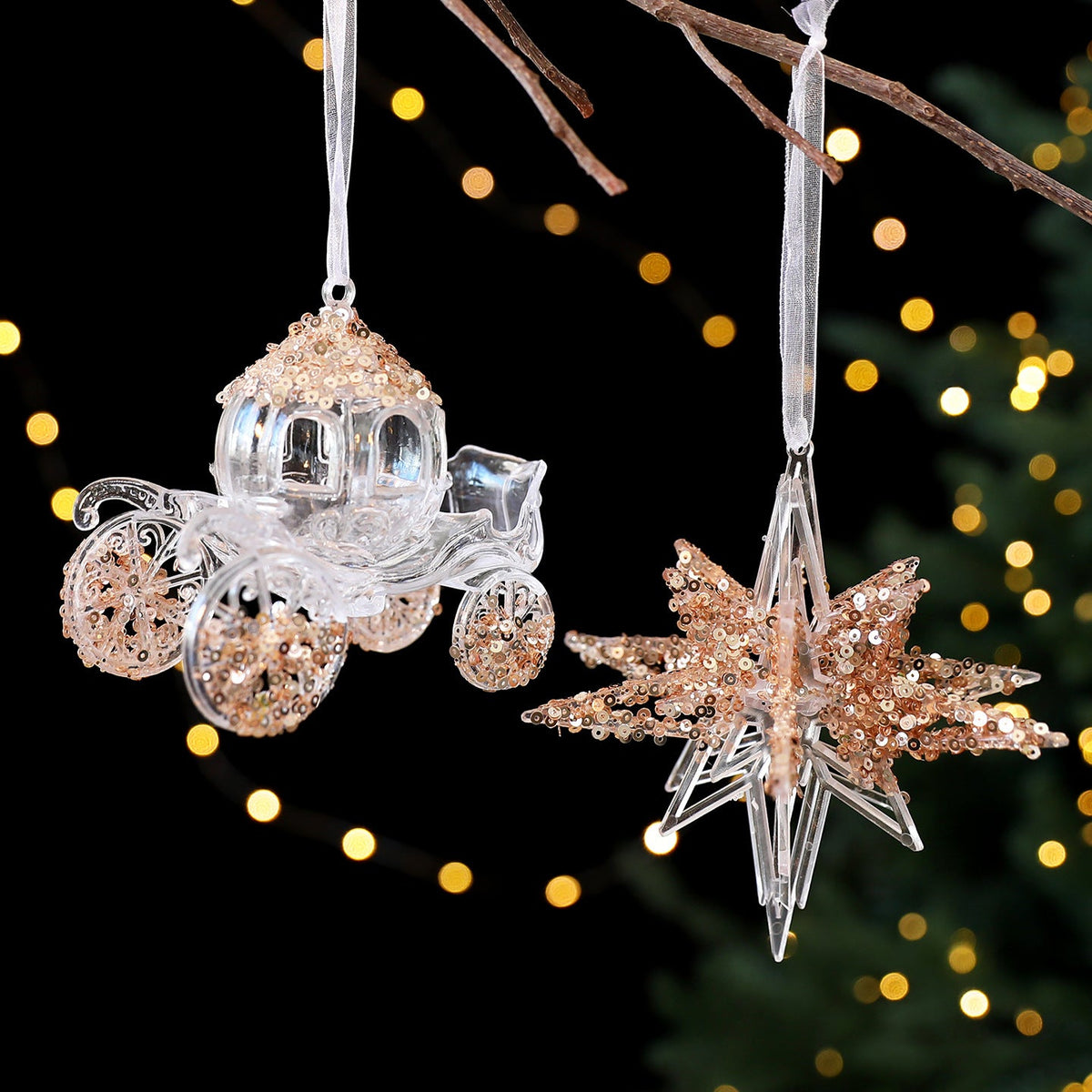 Sequin Acrylic Christmas Ornaments for Elegant Trees