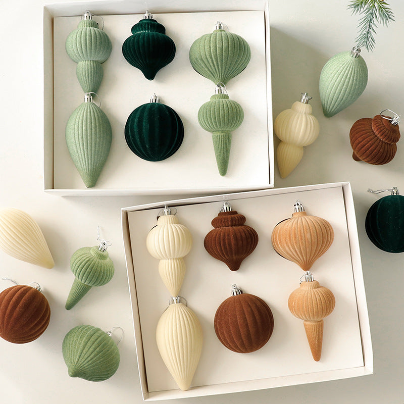 Flocked Christmas Tree Ornaments for Warm Cozy Elegance