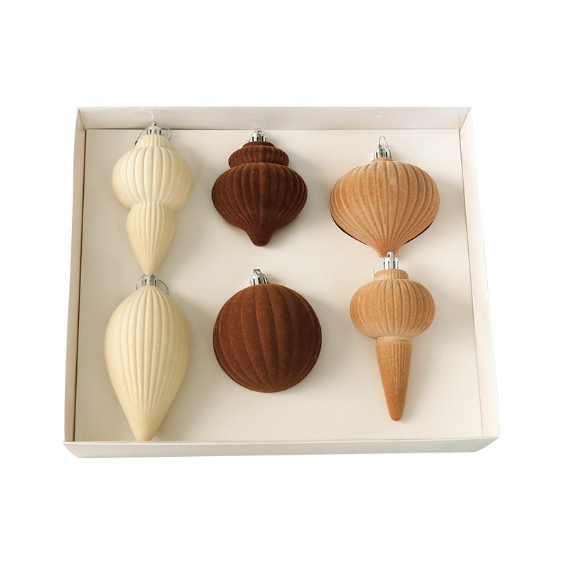 Flocked Christmas Tree Ornaments for Warm Cozy Elegance