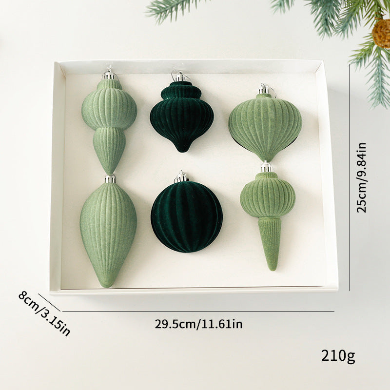 Flocked Christmas Tree Ornaments for Warm Cozy Elegance