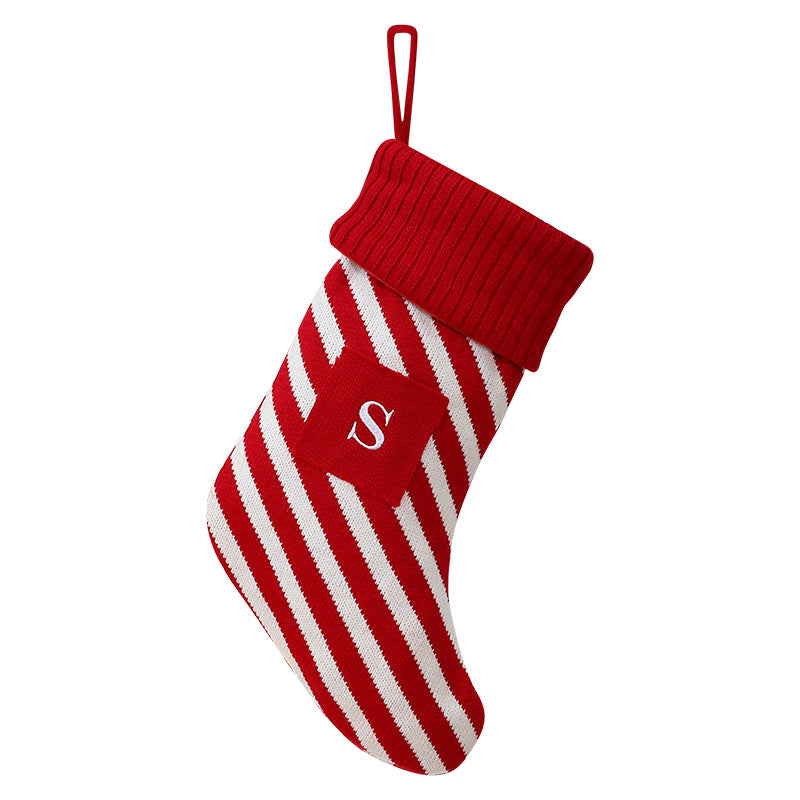 Christmas Stockings with Large Letters, Red & White