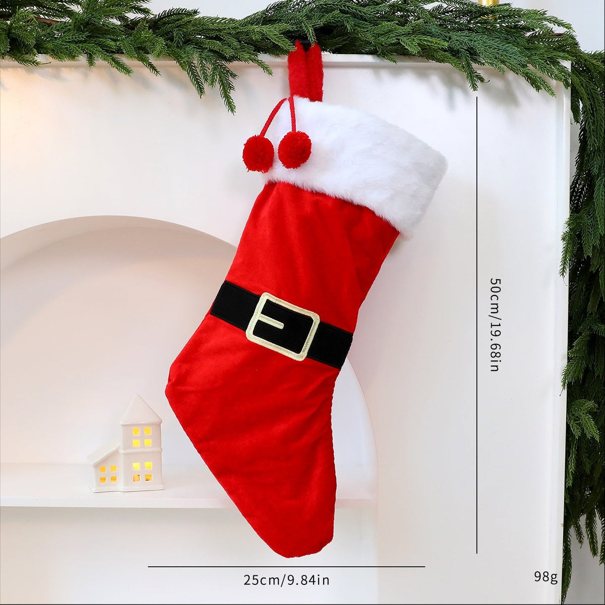 Christmas Stockings with Large Letters, Red & White
