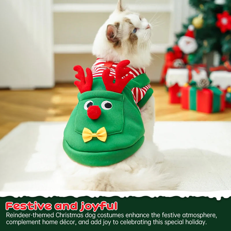 Christmas Reindeer Dog Costume for Holiday Family Photos