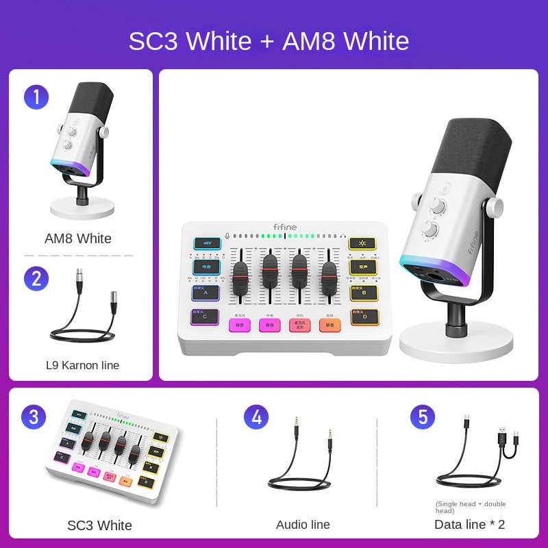 USB Streaming Mic Kit with Mixer and Voice Effects