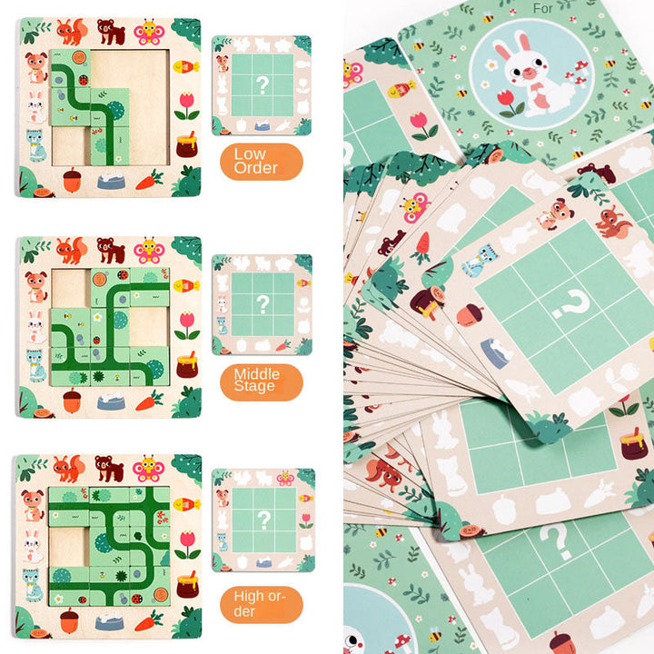 Wooden Route Planning Puzzle for Kids Ages 3