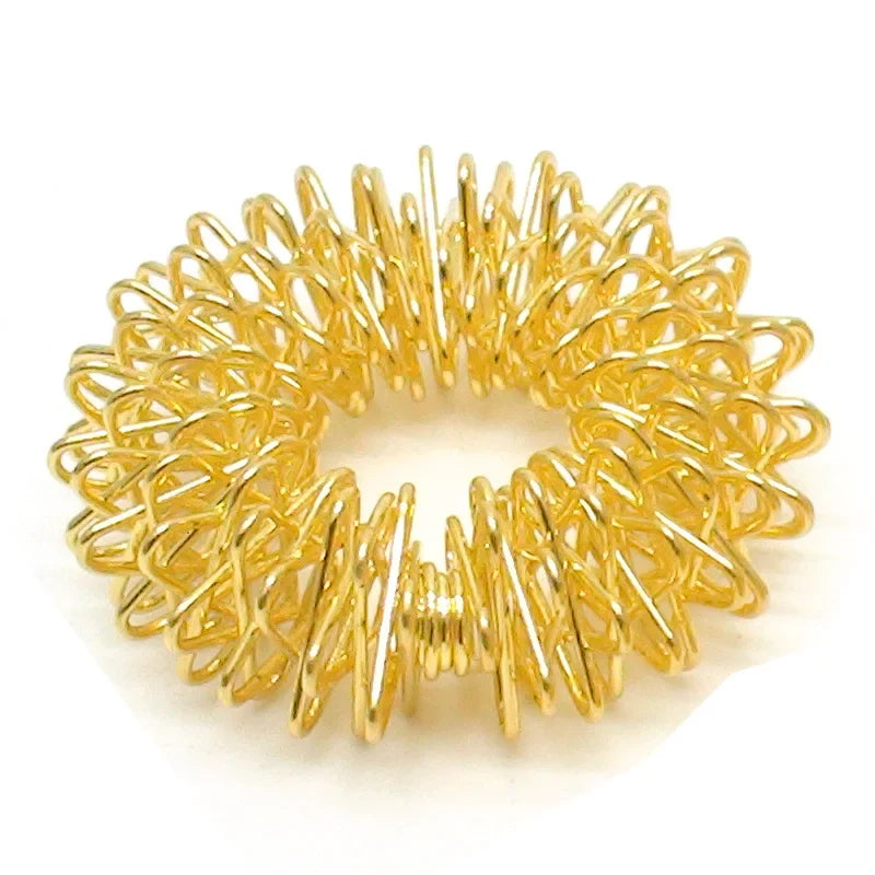 Gold Acupressure Finger Massage Ring for Desk Relief