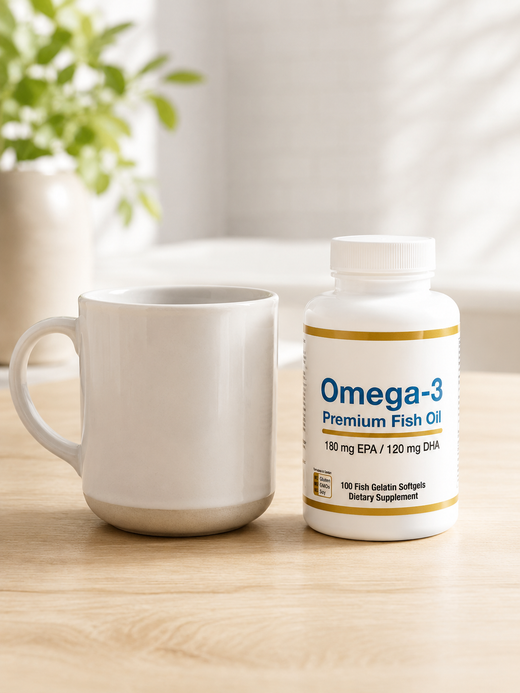 Fish Oil Softgels — 180mg EPA / 120mg DHA for Heart & Brain