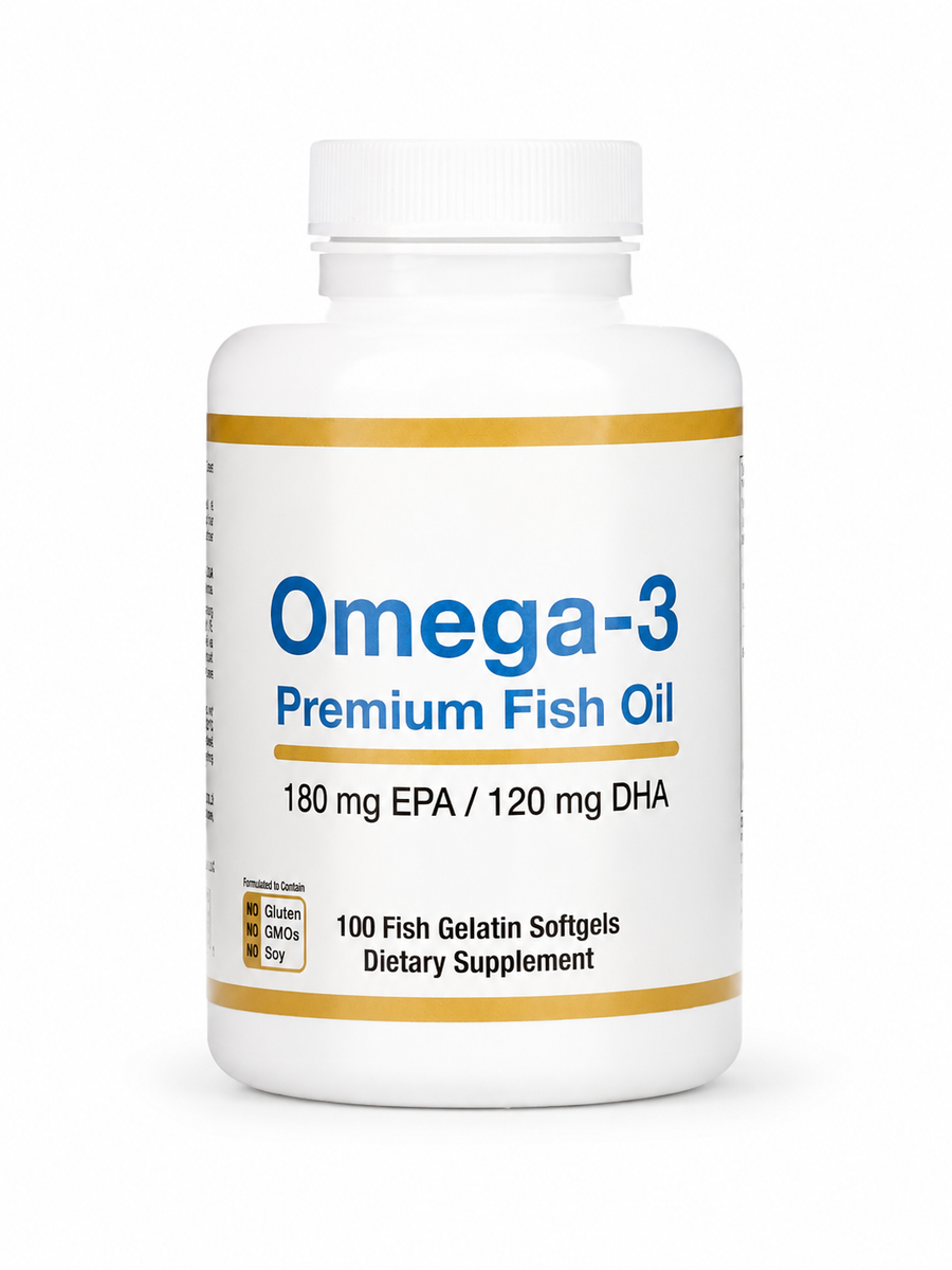 Fish Oil Softgels — 180mg EPA / 120mg DHA for Heart & Brain