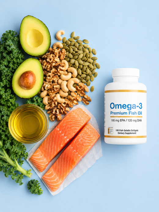 Fish Oil Softgels — 180mg EPA / 120mg DHA for Heart & Brain