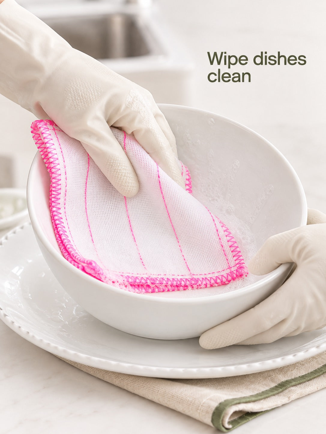 Multi-Layer Wood Fiber Dish Cloth That Won't Scratch Pans