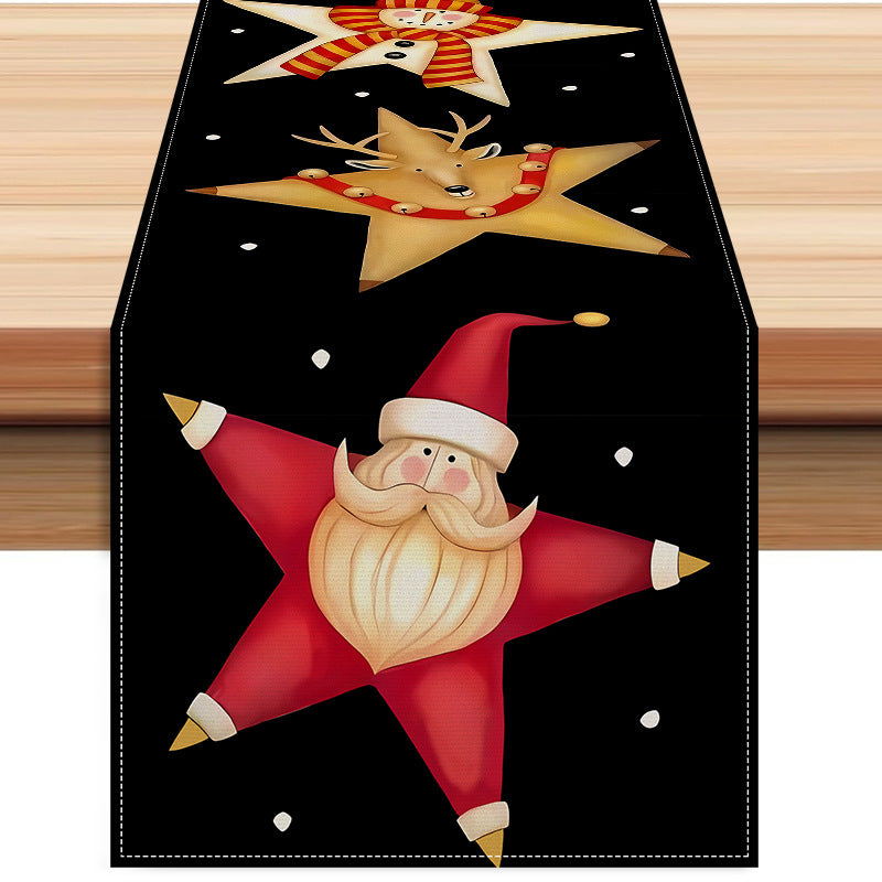 Christmas Table Runner with Santa & Reindeer Print